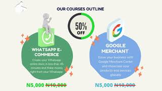 Learn profitable skills today which involve  WhatsApp E-commerce, Website and App Creation and more