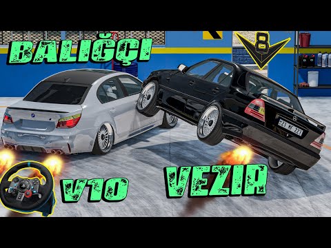 Balığçı Uşaq Bmw E60 vs Mafia c201 Böyük Plan | Maşın Oyunları | BeamNG.Driver #malikbedelov