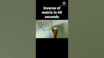 Inverse of Matrix in 60seconds👍🏽