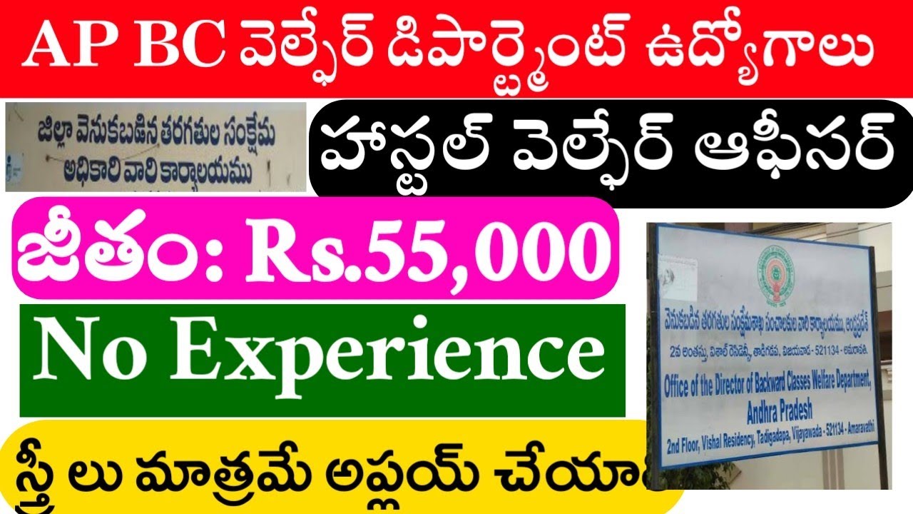 Welfare Officer Recruitment 2025 || APBC Welfare Department HWO Recruitment 2025 APPSC