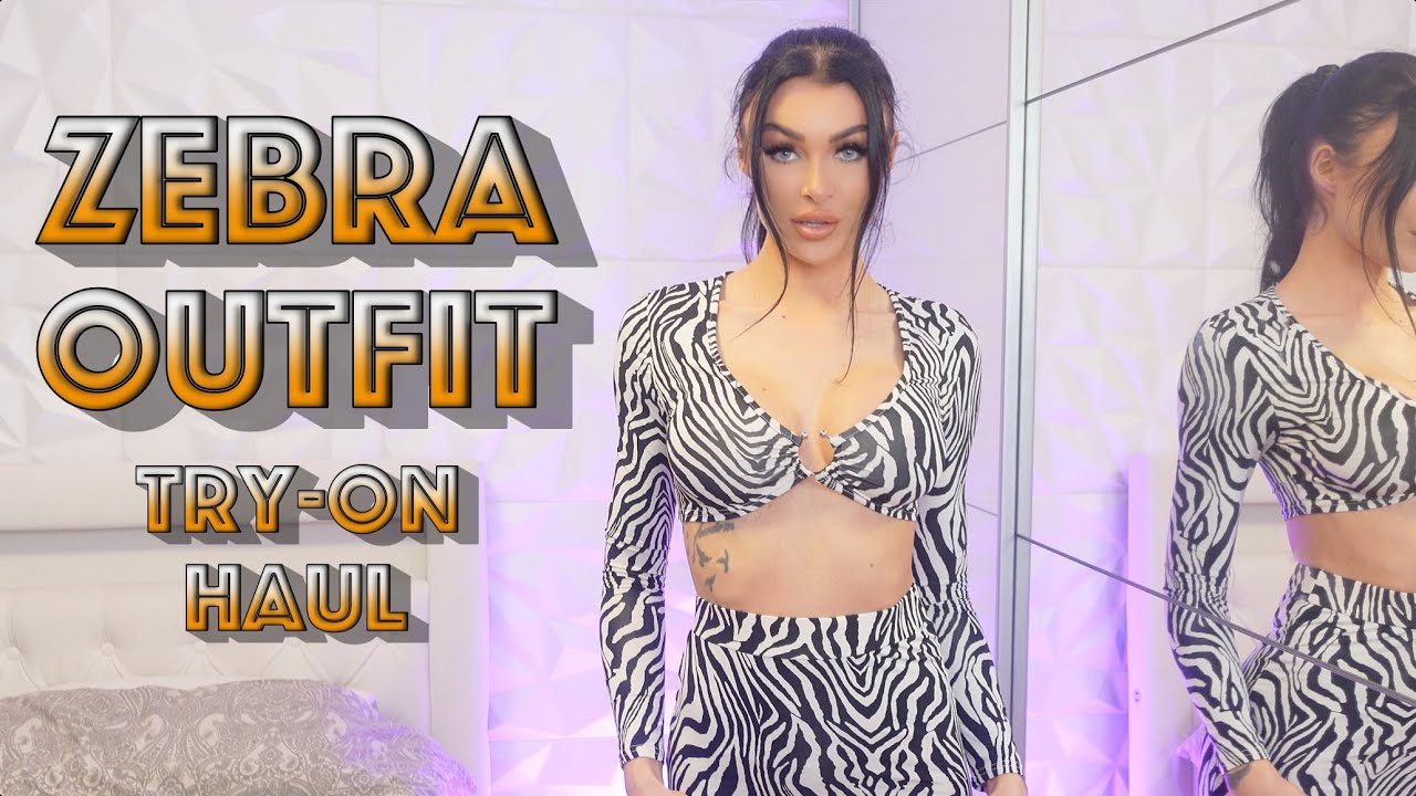 Trying on a Zebra Two-Piece Outfit | Try-On Haul