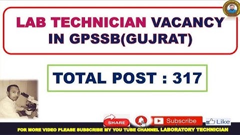 lab technician vacancy in GPSSB(GUJRAT)