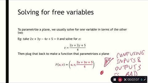 Math 2374 Lecture 2C: Parametrizing planes