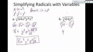 Chapter 6.2.4: Simplifying Radicals with Variables
