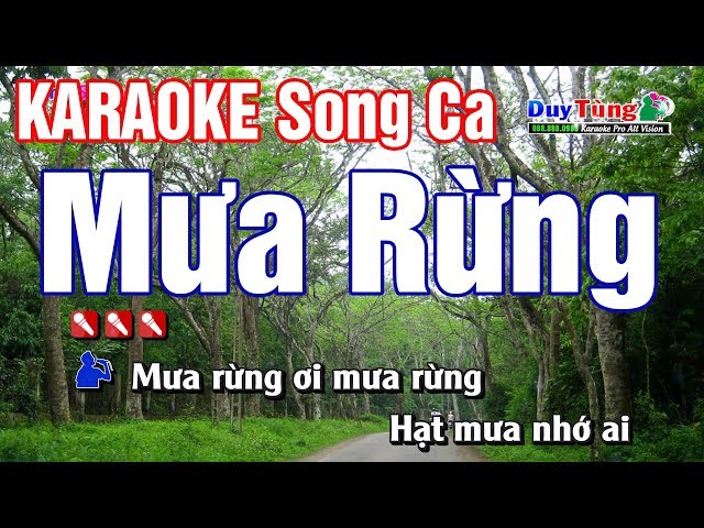 karaoke || Mưa Rừng - Song ca || Nhạc Sống Duy Tùng