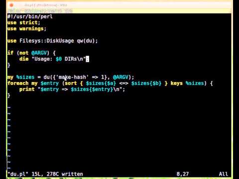 Beginner Perl Maven tutorial: 13.4 - disk usage du