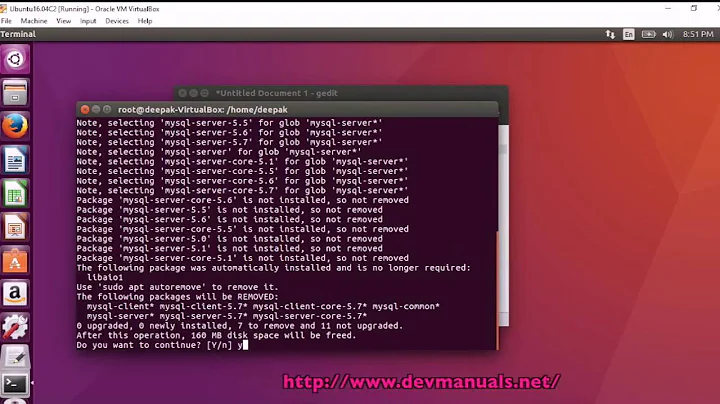 Removing MySQL server and client completely from Ubuntu 16.04.