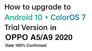 OPPO A5/A9 2020 || ColorOS 7 Date 100% Confirm. + How to apply for the Update.
