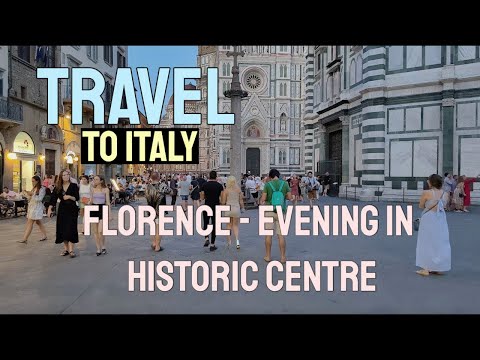 Travel to Italy - Florence - 4K - Evening in Historic Centre - 2023