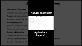 Natural Ecosystem | Summary & Important Facts for UPSC | UPSC Master Mind Optional