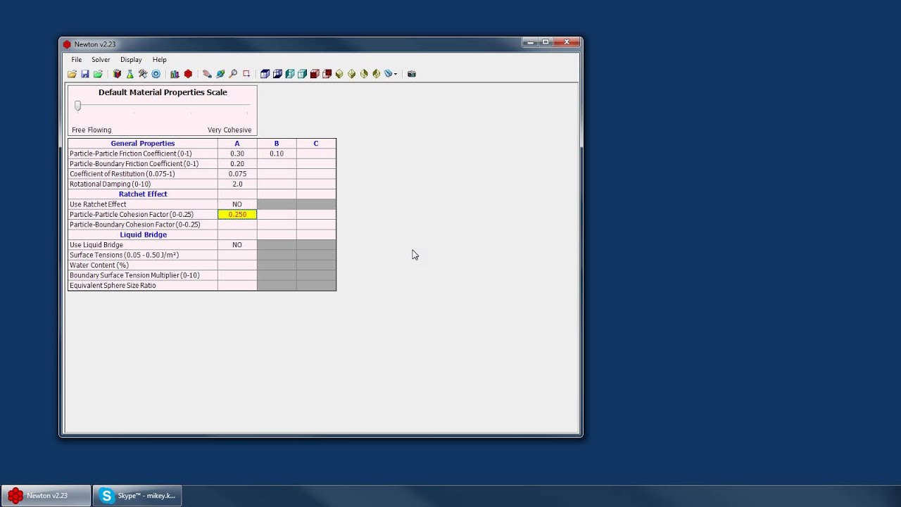 Newton DEM Tutorial 3.1 - Material Properties