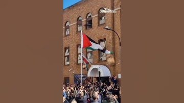 Palestine flag raised outside new embassy in London as UK recognises statehood