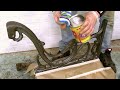Remover pintura y pintar pie de metal de mesa de jardín