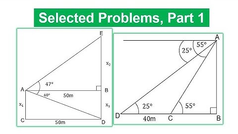 Angles of Elevation and Depression (Selected Problems, Part 1) - Lesson 2