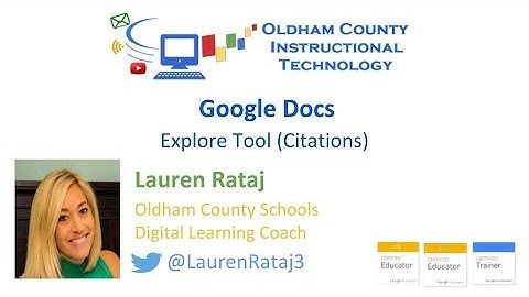 Google Docs:  Explore Tool (Citations)