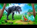 Giant black trex protects and rescues eggs from other dinos  heartwarming dinosaur cartoons