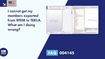 FAQ 004145 | I cannot get my members exported from RFEM to TEKLA. What am I doing wrong?