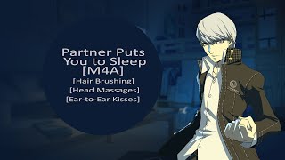 (ASMR) Your Partner Puts You To Sleep [M4A] [Hair-brushing] [Head Massages] [Ear-to-Ear Kisses]