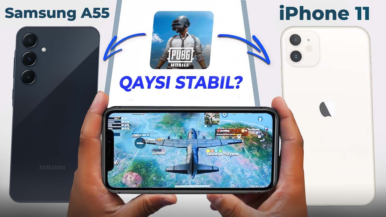 Narxi bir-xil 60 FPS | iPhone 11 ogan yaxshimi yoki A55? Real time FPS, Bateteyka unumdorligi...