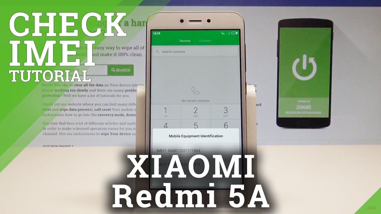 How to Check IMEI Number on XIAOMI Redmi 5A - Serial Number Access  |HardReset.Info - YouTube