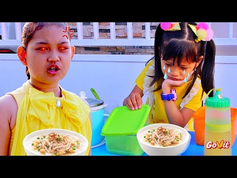 DRAMA PENJUAL BUBUR AYAM 😰PEMBELINYA TEGA!! Hiks NANGIS! Ide Anak Kreatif Makan Jadi Seru ft Govit