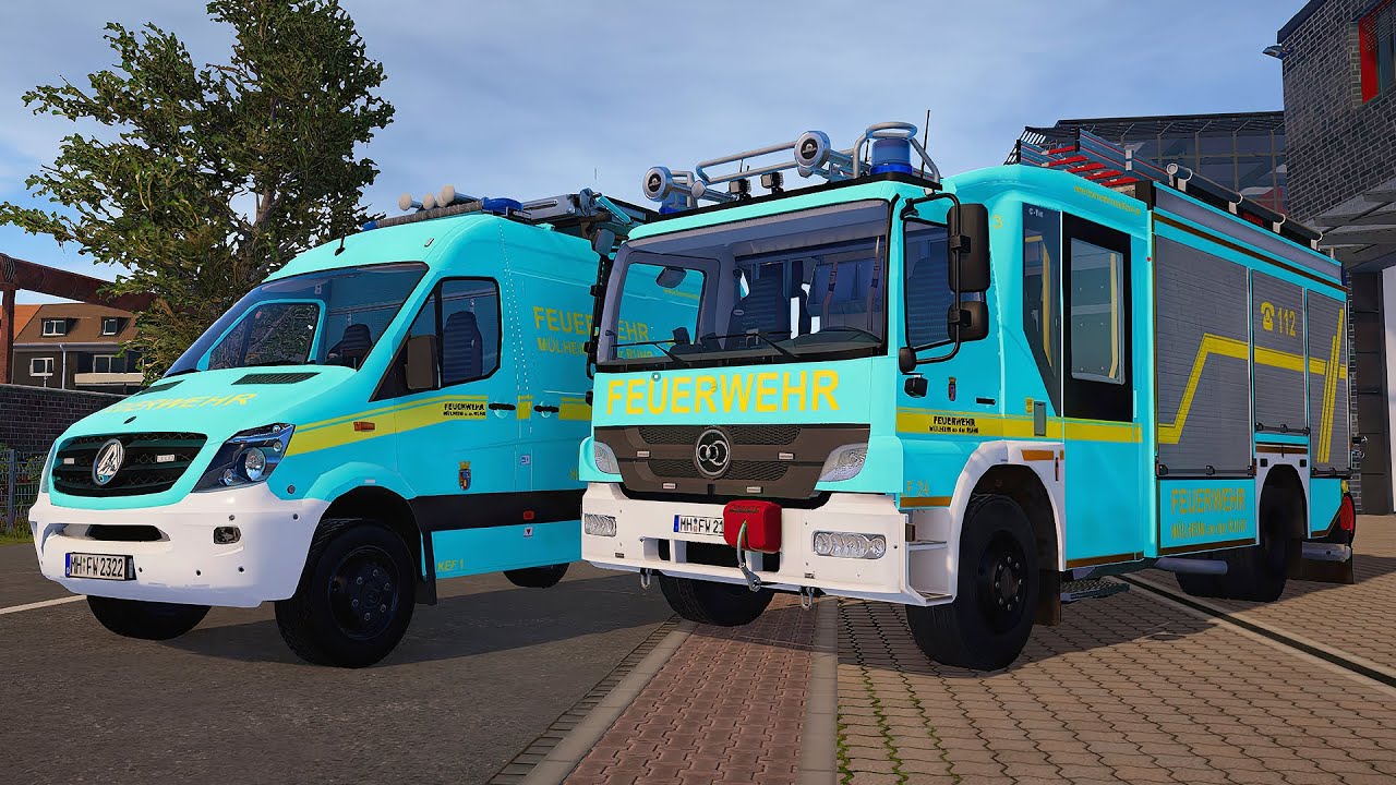 Emergency Call 112 - German Firefighters, Ladder Truck Responders on Duty! 4K