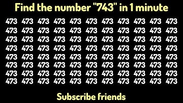 Can You Find the Hidden Number"743" 🤯 | Brain Test Puzzle