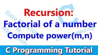 C programming Tutorial #22 Recursive Functions, recursion | factorial of a number