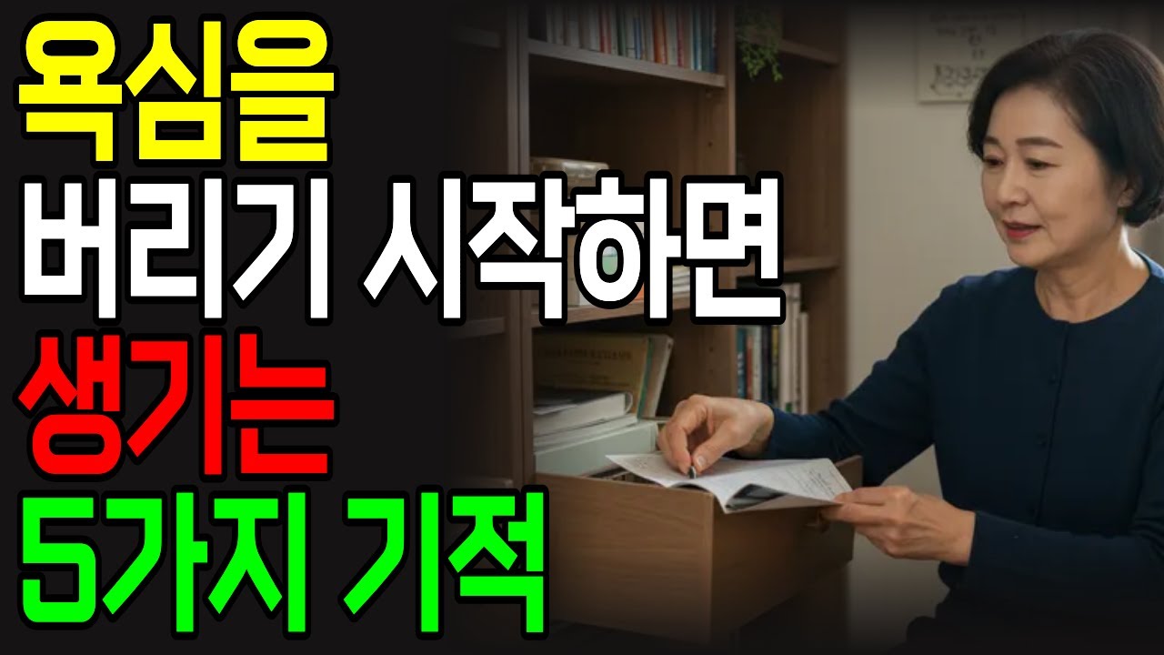 욕심을 내려놓고 버리기 시작하니 벌어진 일ㅣ집정리만으로 인생이 바뀐 이유ㅣ버리면 생기는 5가지 기적｜정리 정
