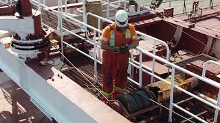 Drone Aerial Footage | Replacing deck crane wire rope | Millron