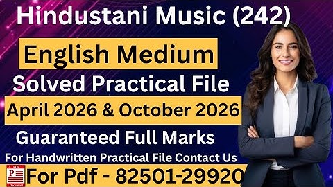 NIOS Class 10th Hindustani Music (242) Solved Practical File 2026 || Nios 10th Practical File