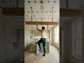Flat white kitchen ceiling to oak coffered masterpiece turn light on and change the look #diyproject