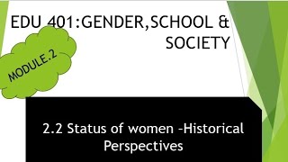 2.2 Status of women /IN MALAYALAM/NOTES AVAILABLE #statusofwomen #bedclasses #genderschoolandsociety