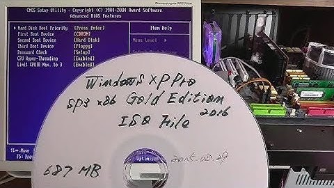 Installation of the Windows XP Pro sp3 Gold Edition 2016