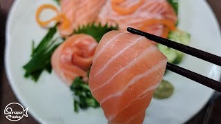 Fatty Atlantic Salmon melts on your tongue! +Nagaimo, Tamagoyaki