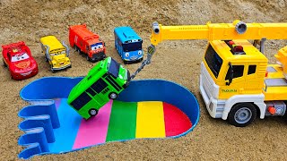 Diy tractor mini Bulldozer to making concrete road | Construction Vehicles, Road Roller #18 by BonBon Cars Toys 3,982 views 2 months ago 28 minutes
