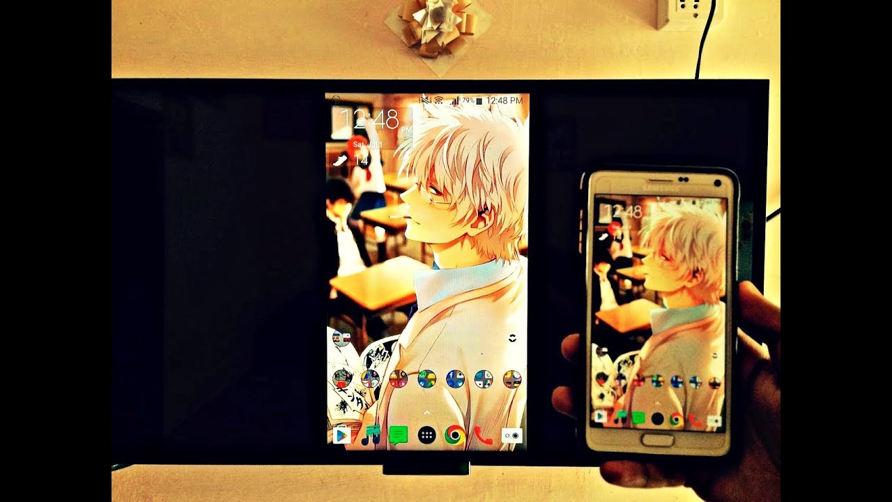 How To Mirror Phone To TV Samsung Note 4(No Wifi, Cable or Chrome Cast ...