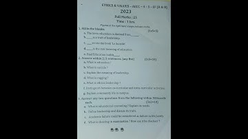 Ethics & values || 4th sem || compulsory course || 2nd year #ethicsandvalues #4thsemesterexam