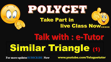 Short Term POLYCET-2020  Live Coaching -Similar Triangles