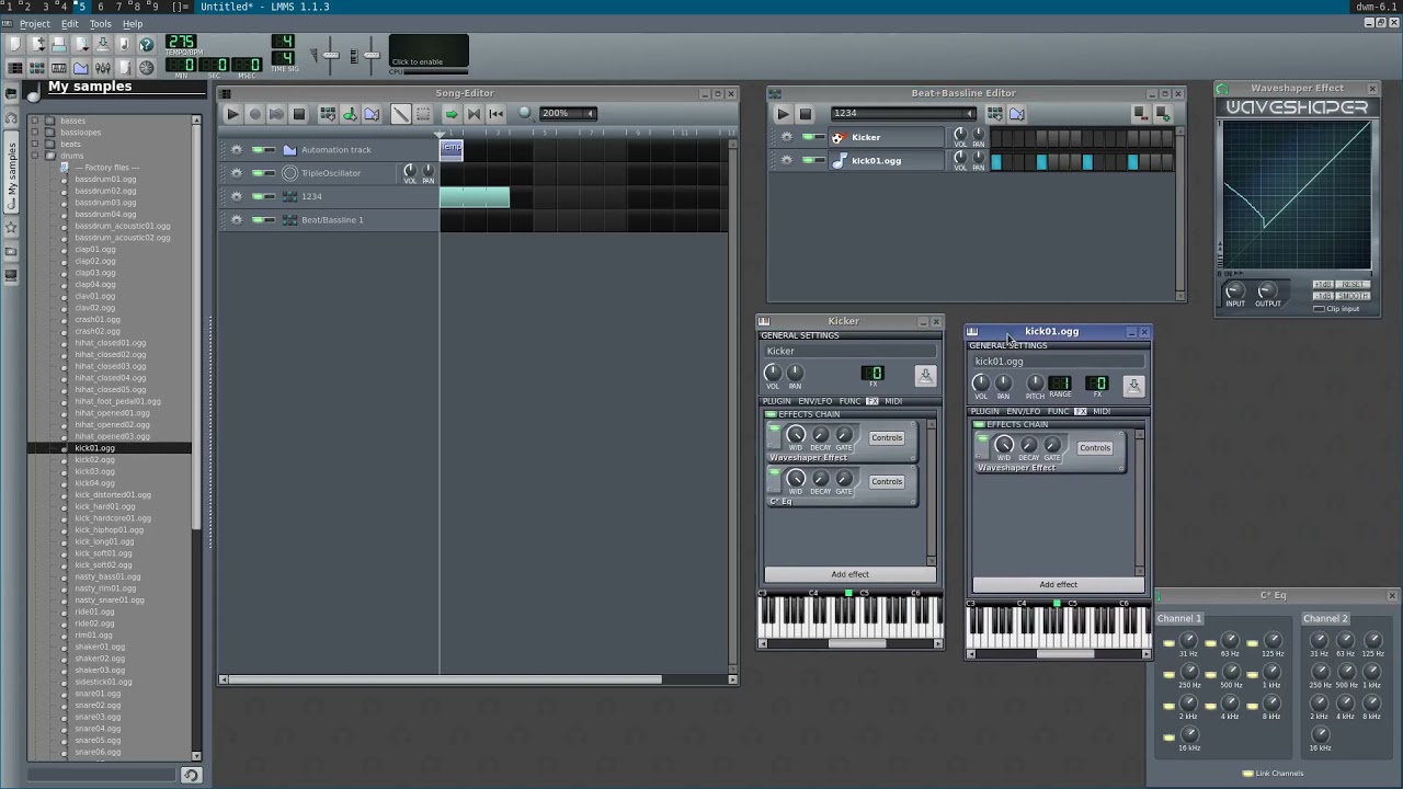 Making some "sick beats" in LMMS (gabber/speedcore/etc.)