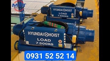 Palang cáp dầm đôi 7.5 tấn Hyundai - Ray điện cầu trục - Ray điện hộp kín - Chổi tiếp điện cầu trục