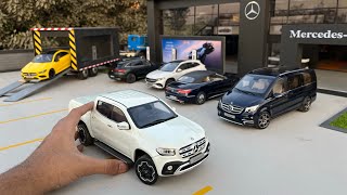 DIY Tiny Mercedes-Benz Showroom 1/18 Scale Diorama | Mini Mercedes Cars Diecast Models