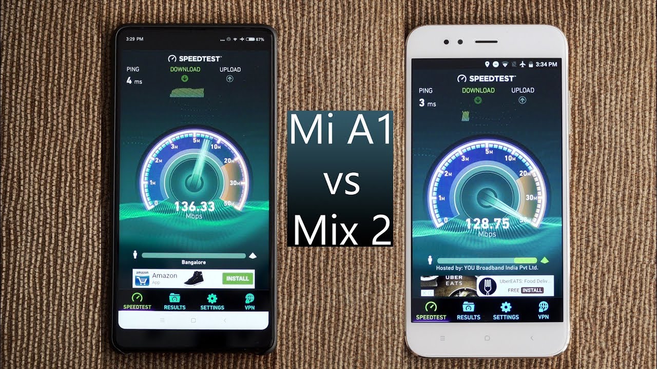 Xiaomi Mi Mix 2 vs Mi A1 Speed Test Comparison YouTube