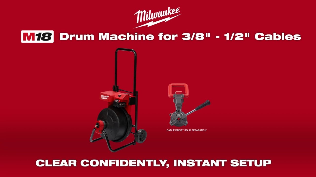 Milwaukee Tool - M18 Fuel Drain Snake With Cable-Drive 1/4 and 3/8 Kit Drain  Cleaner