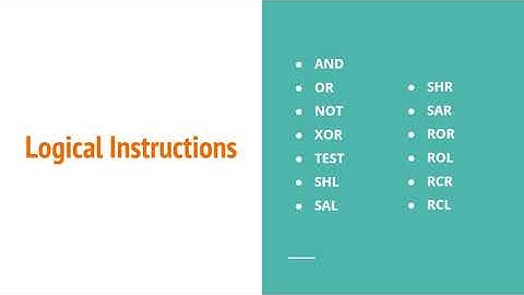 CS305 Module2 8086 Instruction Set Part2
