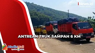 Truk Sampah Antre 6 Km akibat Jalan Menuju TPA Sarimukti Bandung Barat Amblas