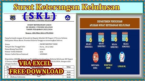 DOWNLOAD  EXCEL GRATIS  - APLIKASI SURAT KELULUSAN (SKL)