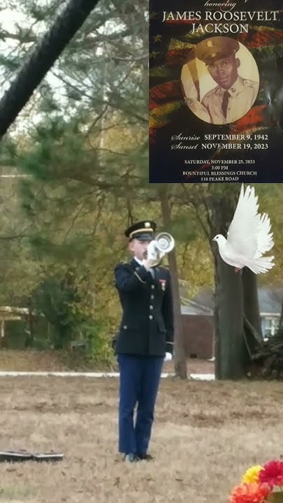 Bugle Tune At Military Funeral Ceremonies Taps being played at a military funeral with a bugle . May He RIP to a