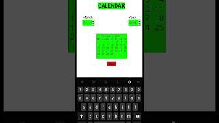 Make calendar with python | python tkinter calendar #shorts #tkinterapp
