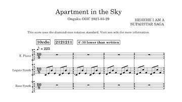 Apartment in the Sky (10edo music in Diamond-mos notation)